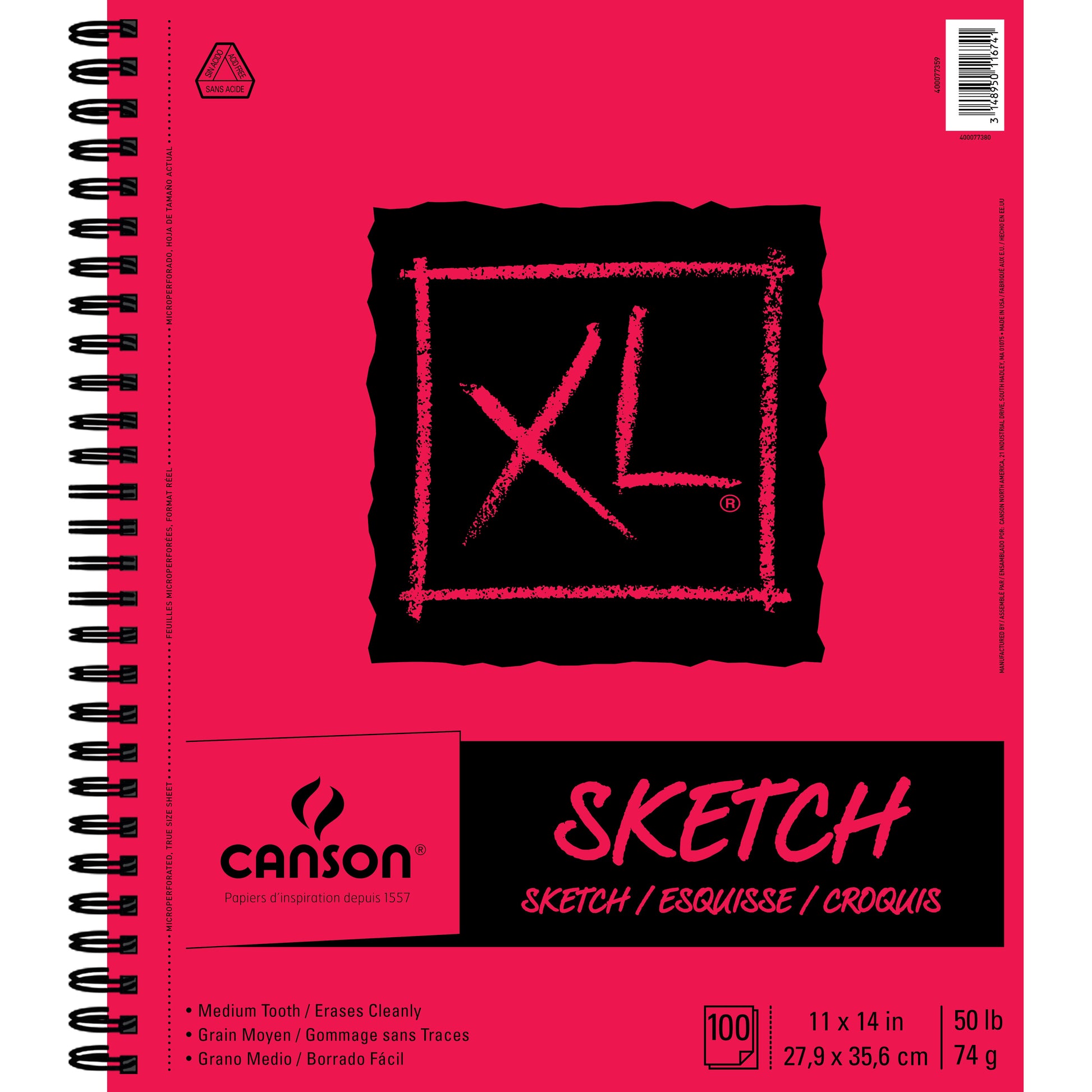 Canson XL Black Drawing Pad, 7 x 10, 40 Shts./Pad 
