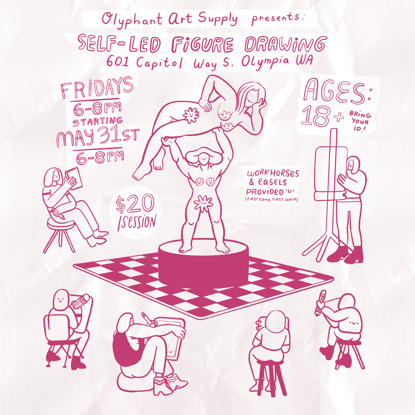 Friday Night Live Figure Drawing Ticket - 18+ Only - Starts May 31st!