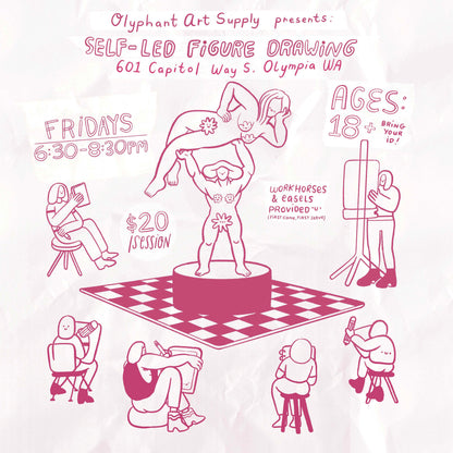 Friday Night Nude Figure Drawing Ticket - 18+ -November 1st, 2024 6:30pm-8:30pm