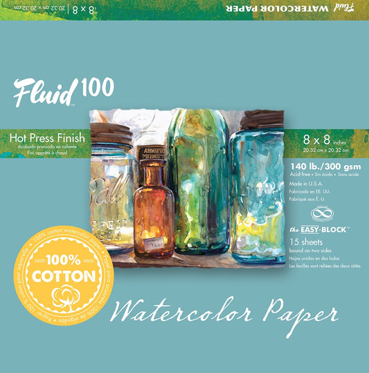 Hand Book Fluid 100% Cotton Hot Press Watercolor Blocks