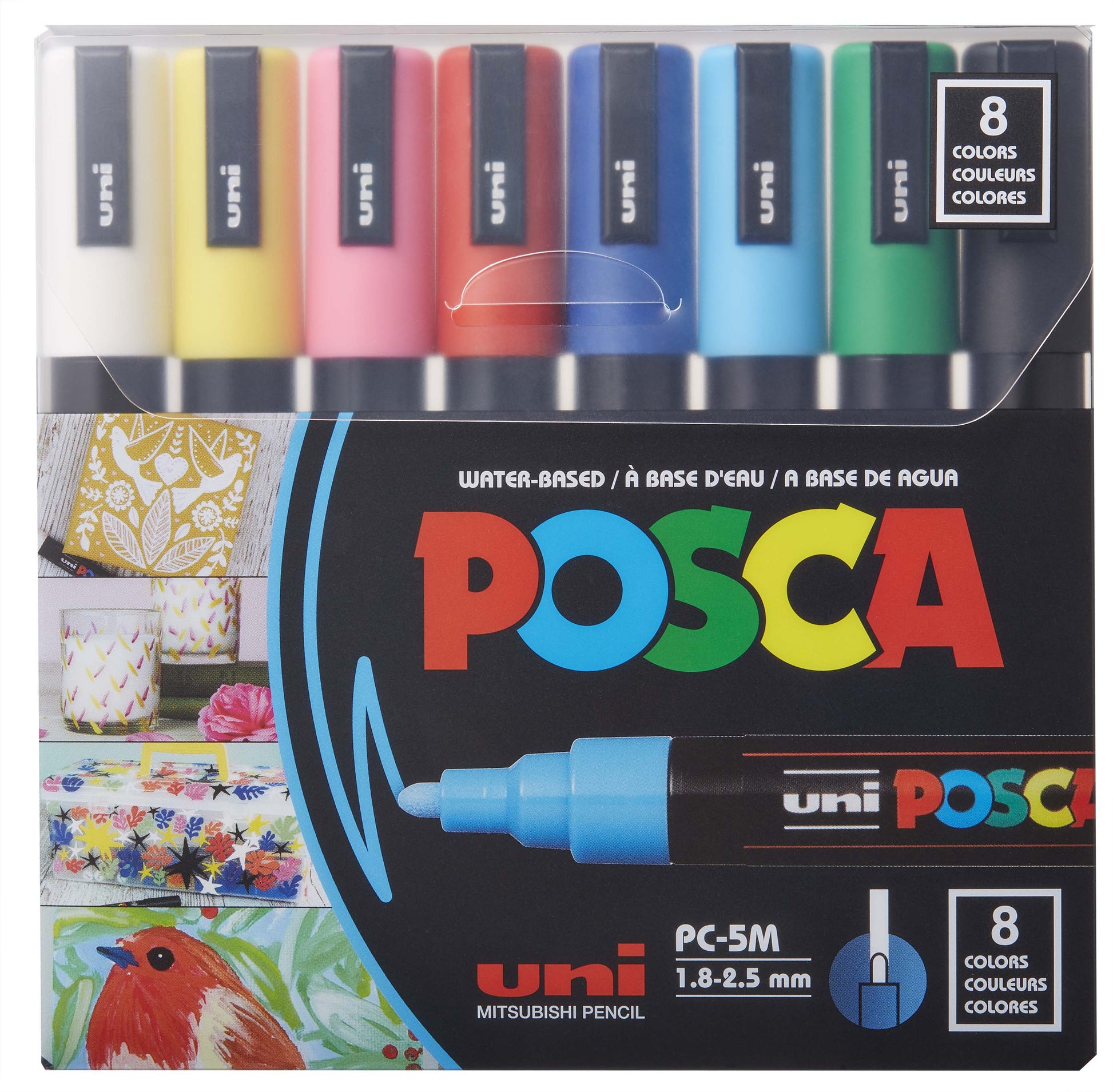 15 Posca Paint Markers 8K Broad Posca Markers with Broad Chisel Tips Posca  Marker Set of Acrylic Paint Pens
