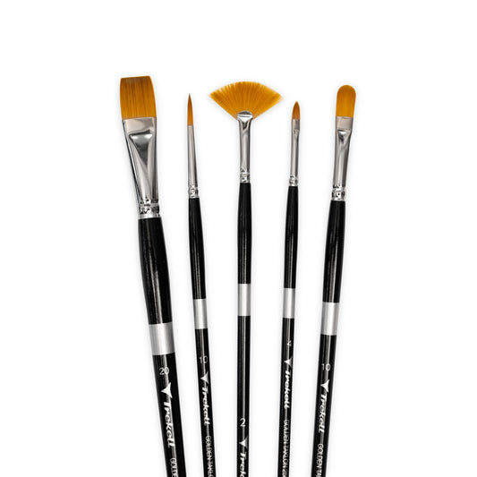 8 Piece Golden Synthetic Acrylic Brushes By Artist's Loft® Necessities™